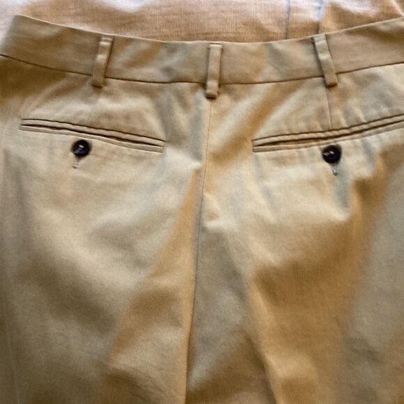 Malo Mens Khaki Cotton Straight Leg Pants with cuffs. Size US 32 Waist, 52 IT. - Picture 4 of 8